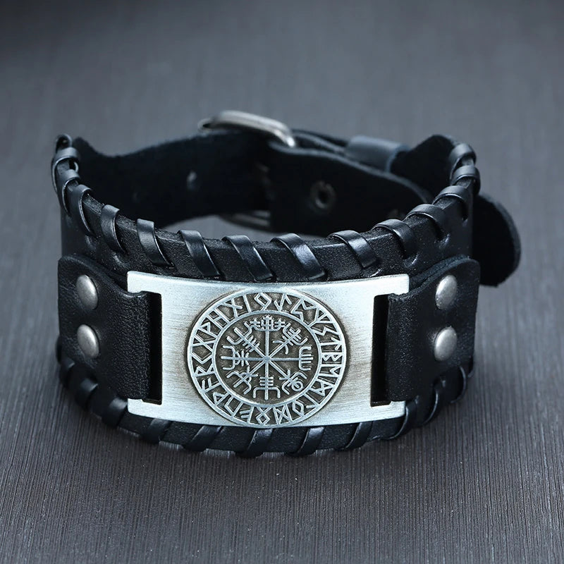 Pulseira Masculina de Couro Largura 33mm com Fecho de Metal - Estilo Punk e Fashion para Homens