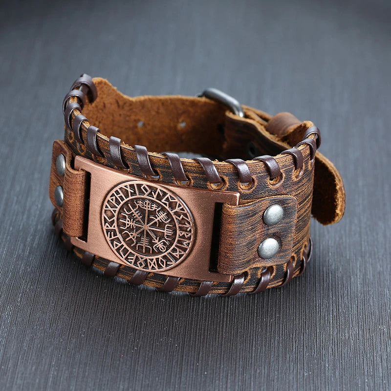 Pulseira Masculina de Couro Largura 33mm com Fecho de Metal - Estilo Punk e Fashion para Homens