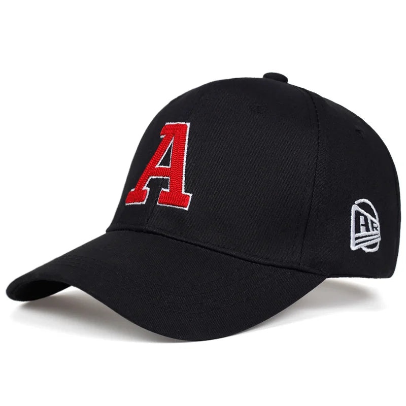 Boné Letra A - Estilo Baseball em Algodão, Ajustável, para Homens e Mulheres, Snapback, Estilo Hip-Hop