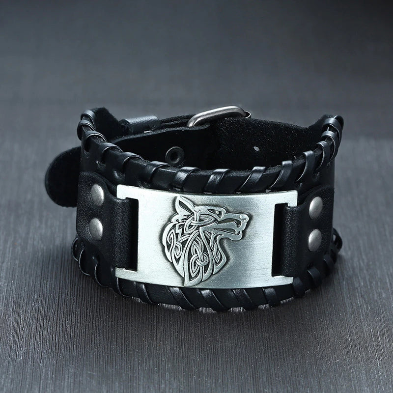 Pulseira Masculina de Couro Largura 33mm com Fecho de Metal - Estilo Punk e Fashion para Homens