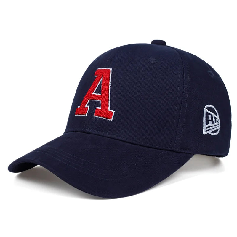 Boné Letra A - Estilo Baseball em Algodão, Ajustável, para Homens e Mulheres, Snapback, Estilo Hip-Hop