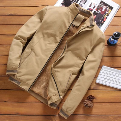 Jaqueta Bomber Dublin - Casaco Masculino Estilo Militar com Forro de Fleece, Quente e Corta-Vento