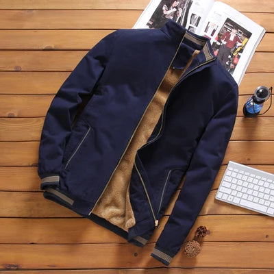 Jaqueta Bomber Dublin - Casaco Masculino Estilo Militar com Forro de Fleece, Quente e Corta-Vento