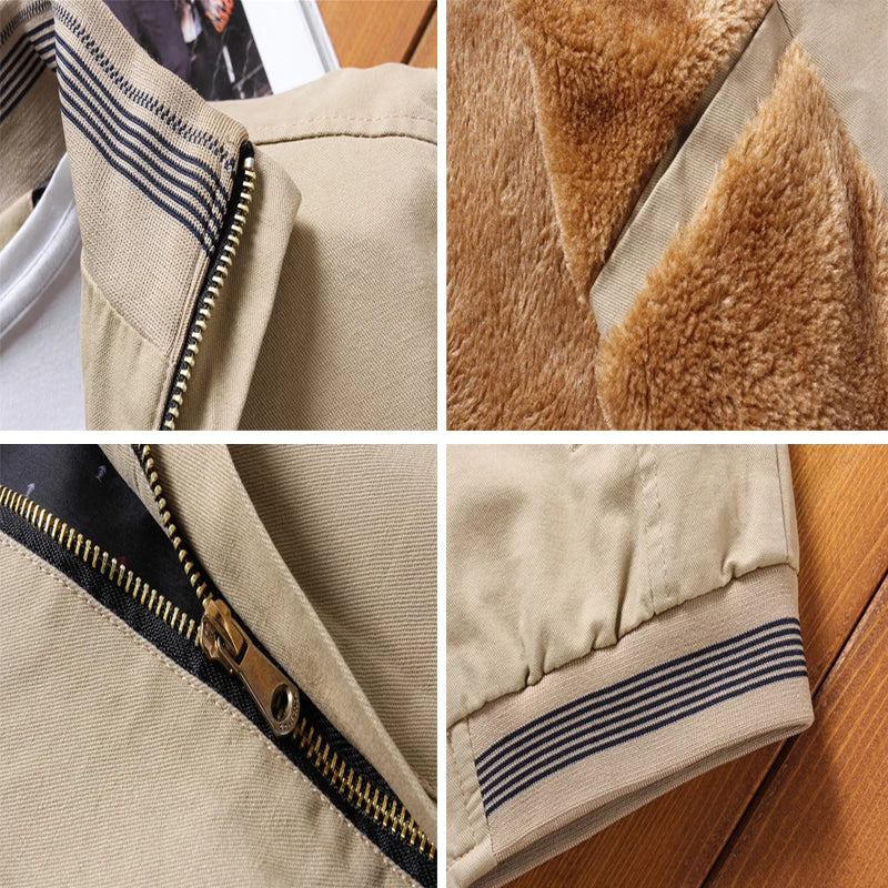 Jaqueta Bomber Dublin - Casaco Masculino Estilo Militar com Forro de Fleece, Quente e Corta-Vento