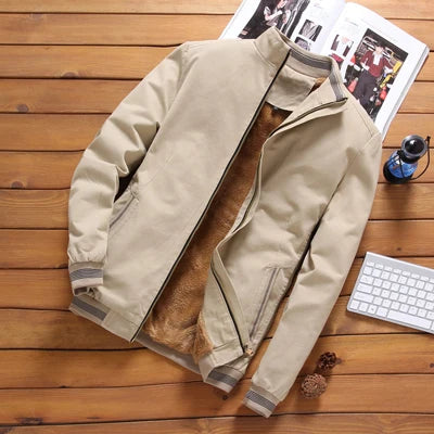 Jaqueta Bomber Dublin - Casaco Masculino Estilo Militar com Forro de Fleece, Quente e Corta-Vento