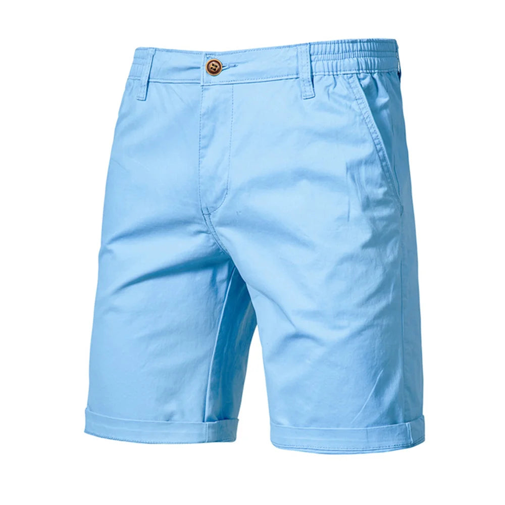 Bermuda Masculina Aithofel – Algodão Casual Social com Elástico Verão Praia