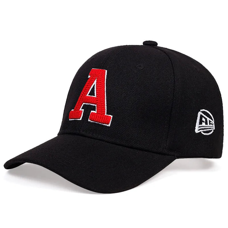 Boné Letra A - Estilo Baseball em Algodão, Ajustável, para Homens e Mulheres, Snapback, Estilo Hip-Hop