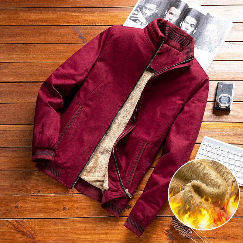 Jaqueta Bomber Dublin - Casaco Masculino Estilo Militar com Forro de Fleece, Quente e Corta-Vento