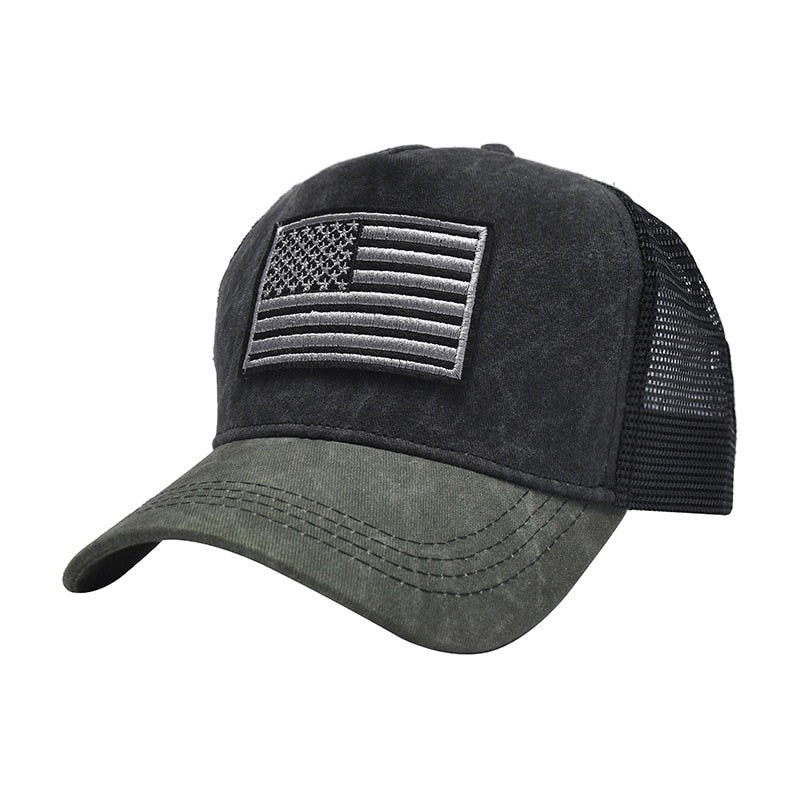 Boné Tático Patriot - Estilo Militar com Bandeira Americana, Feito em Algodão, Ajustável, Ideal para Esportes e Atividades ao Ar Livre