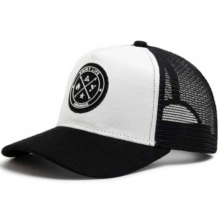 Boné Trucker de Verão – Malha Respirável Ajustável Estilo Snapback Unissex ‘Enjoy Life