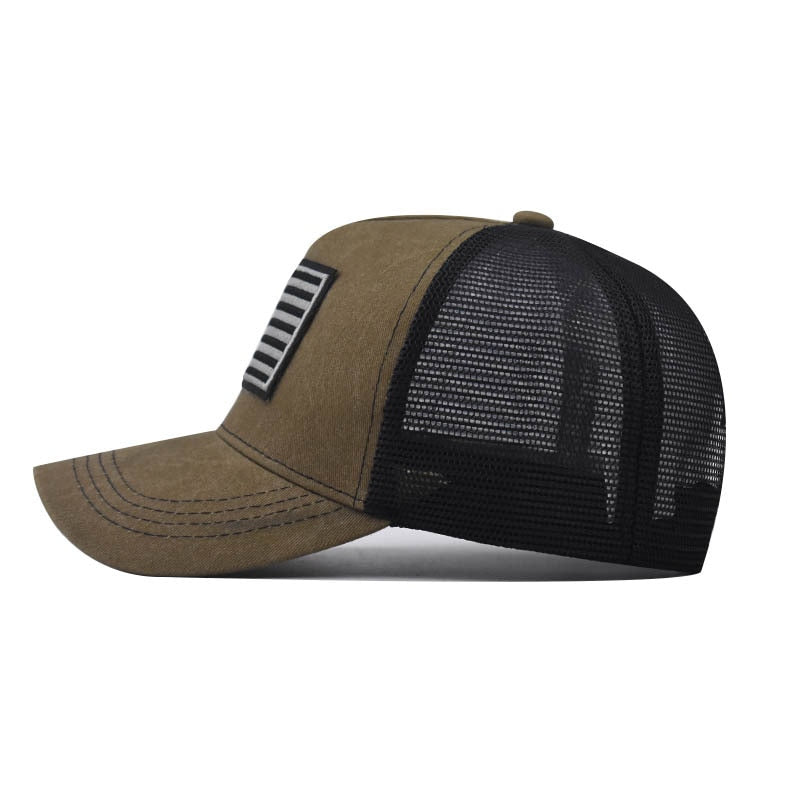 Boné Tático Patriot - Estilo Militar com Bandeira Americana, Feito em Algodão, Ajustável, Ideal para Esportes e Atividades ao Ar Livre