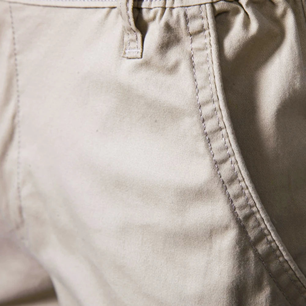 Bermuda Masculina Aithofel – Algodão Casual Social com Elástico Verão Praia