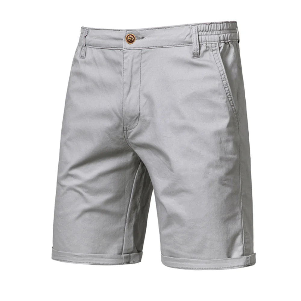 Bermuda Masculina Aithofel – Algodão Casual Social com Elástico Verão Praia