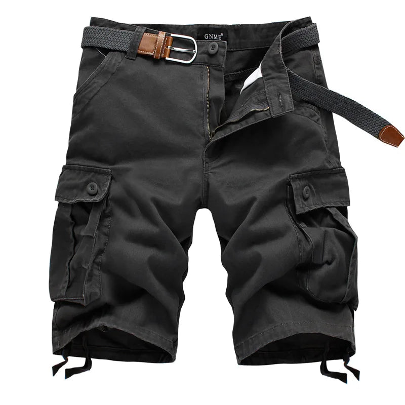 Bermuda Masculina Presthon – Moda Xadrez Casual Militar Praia Estilo Cargo sem Cinto
