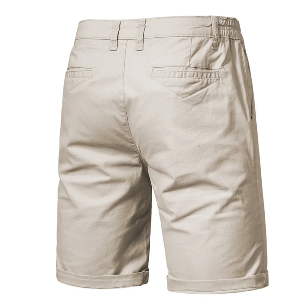 Bermuda Masculina Aithofel – Algodão Casual Social com Elástico Verão Praia