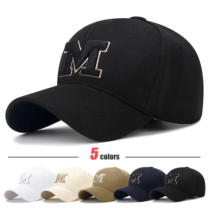 Boné Embroidery M - Baseball em Algodão com Bordado Tridimensional, Estilo Casual e Esportivo, Ajustável, Modelo de Aba Curva