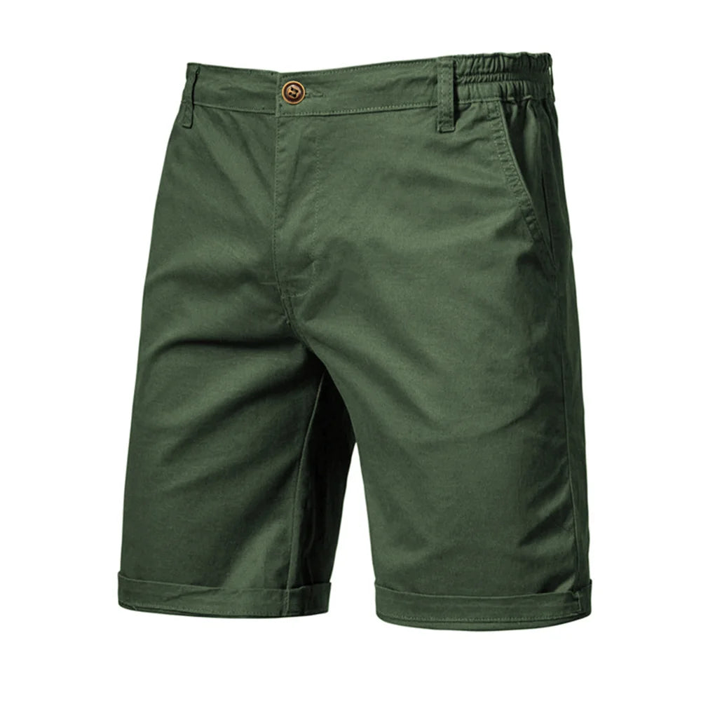 Bermuda Masculina Aithofel – Algodão Casual Social com Elástico Verão Praia