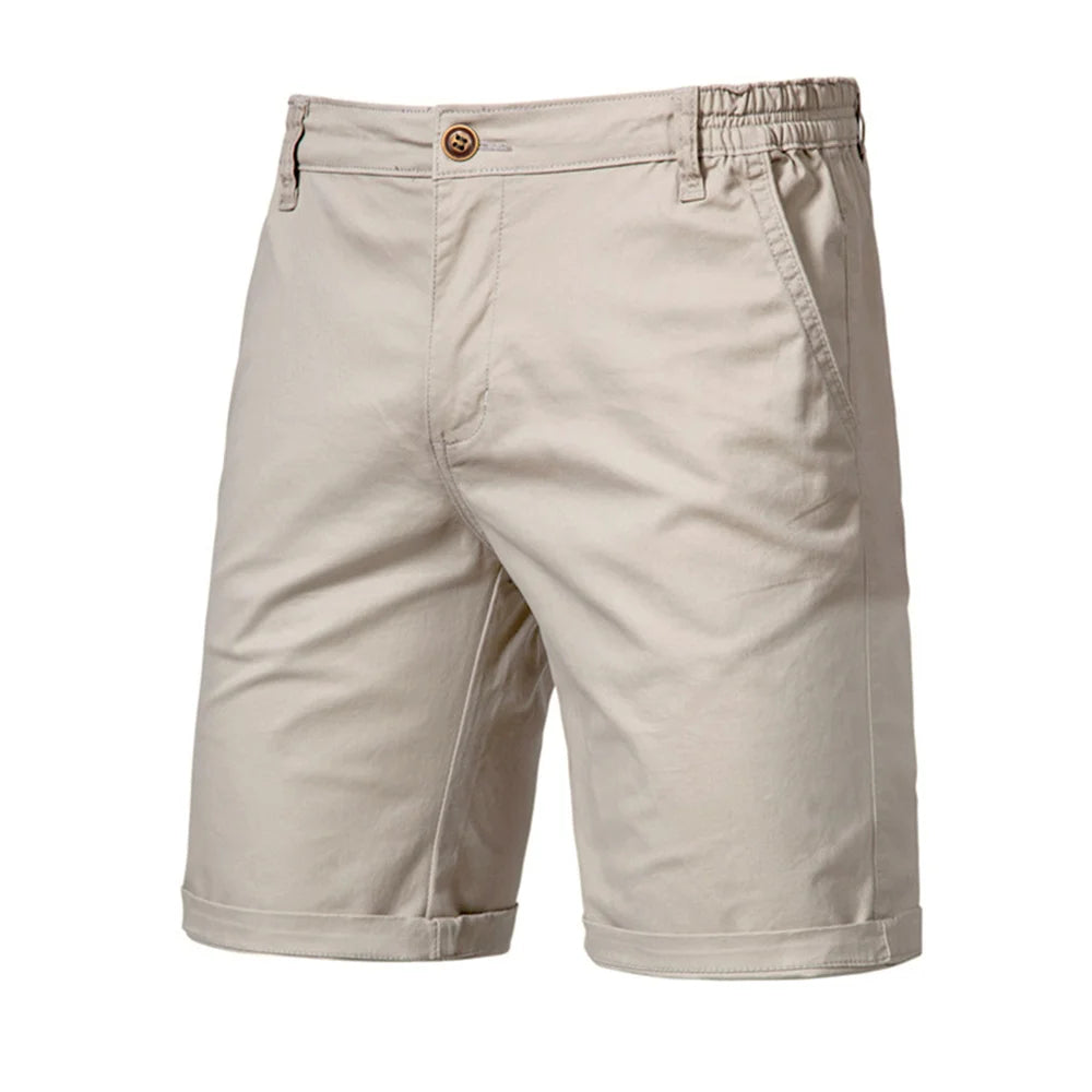 Bermuda Masculina Aithofel – Algodão Casual Social com Elástico Verão Praia