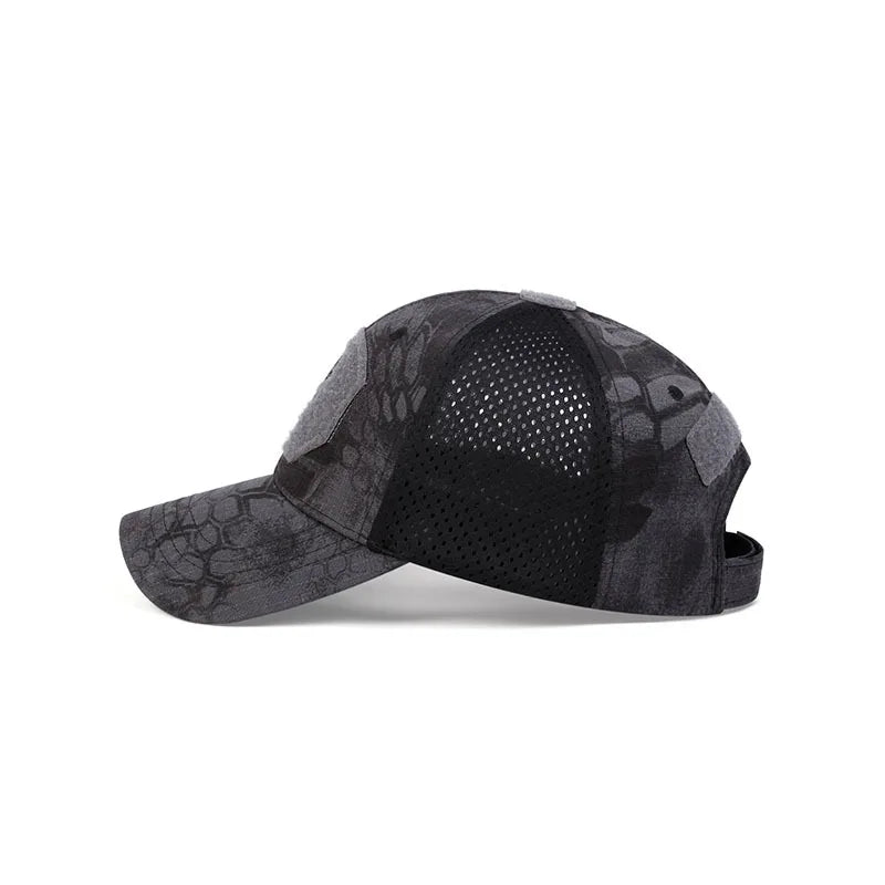 Boné Tático Skull – Militar Airsoft Ajustável com Tela Respirável e Aba Curva