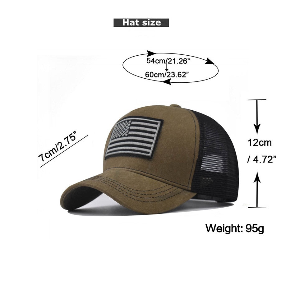 Boné Tático Patriot - Estilo Militar com Bandeira Americana, Feito em Algodão, Ajustável, Ideal para Esportes e Atividades ao Ar Livre