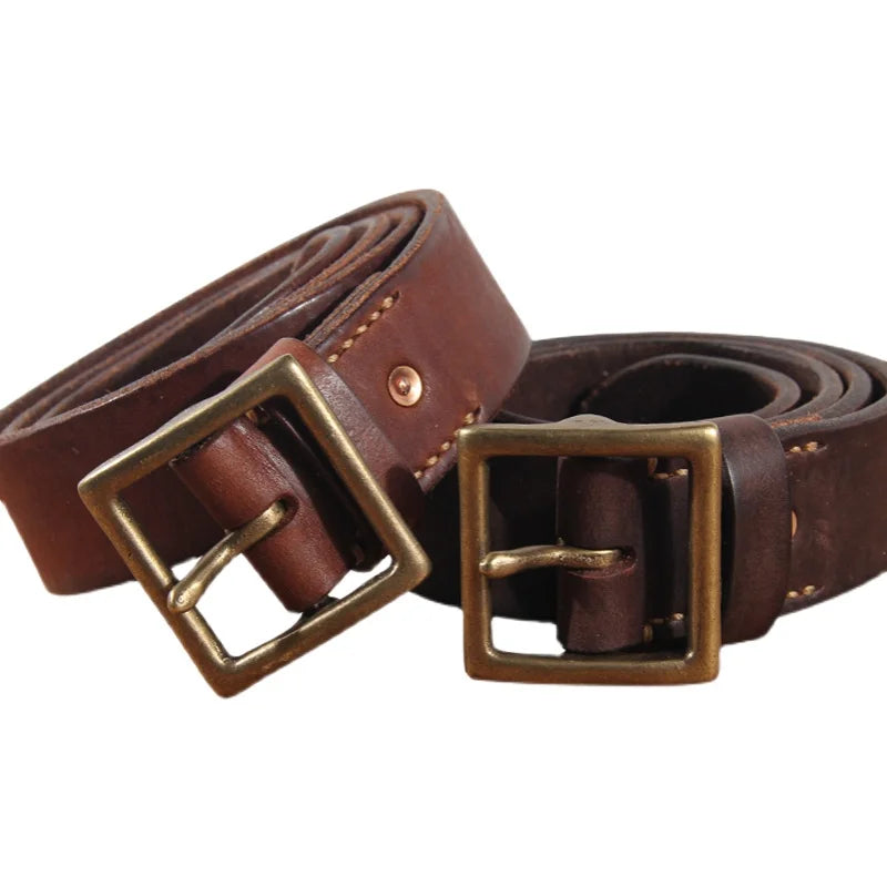Cinto Masculino Rústico 4cm – Couro Legítimo Extra Grosso com Fivela de Bronze