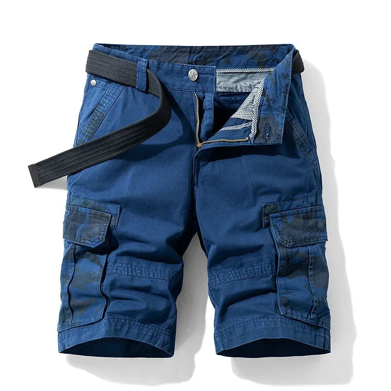 Bermuda Masculina Frontline – Algodão Camuflada Tática Casual Cargo Militar Cáqui