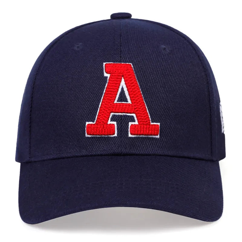 Boné Letra A - Estilo Baseball em Algodão, Ajustável, para Homens e Mulheres, Snapback, Estilo Hip-Hop