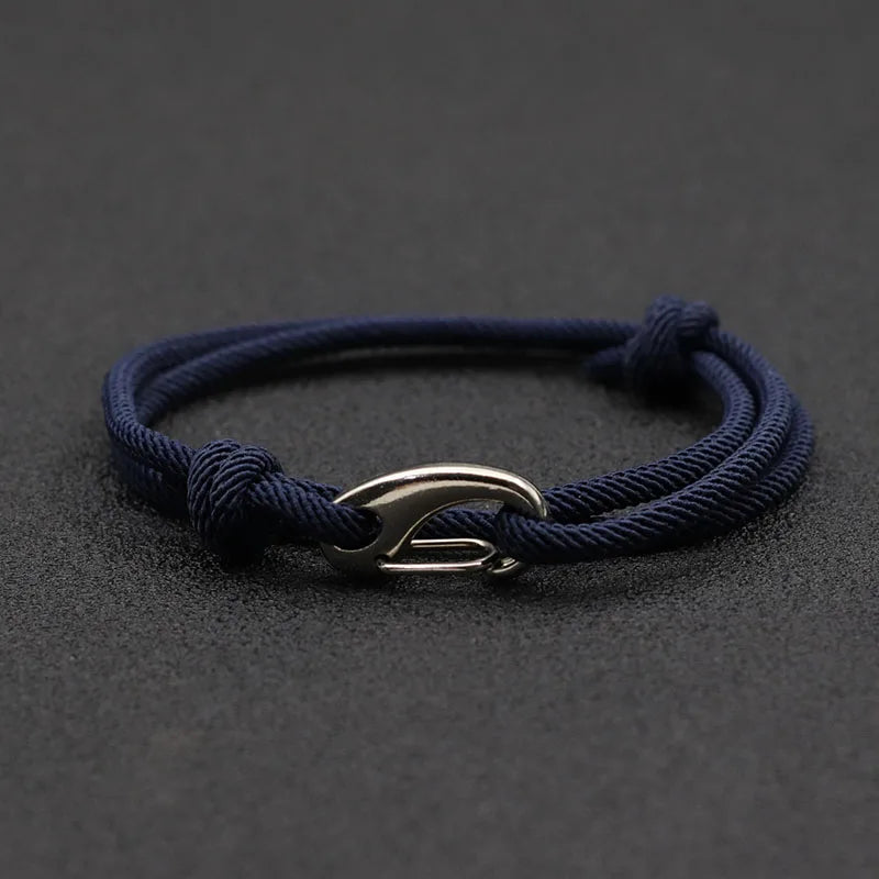Pulseira Masculina Brigantium – Liga de Zinco com Cordão Trançado e Fecho Lagosta Estilo Geométrico