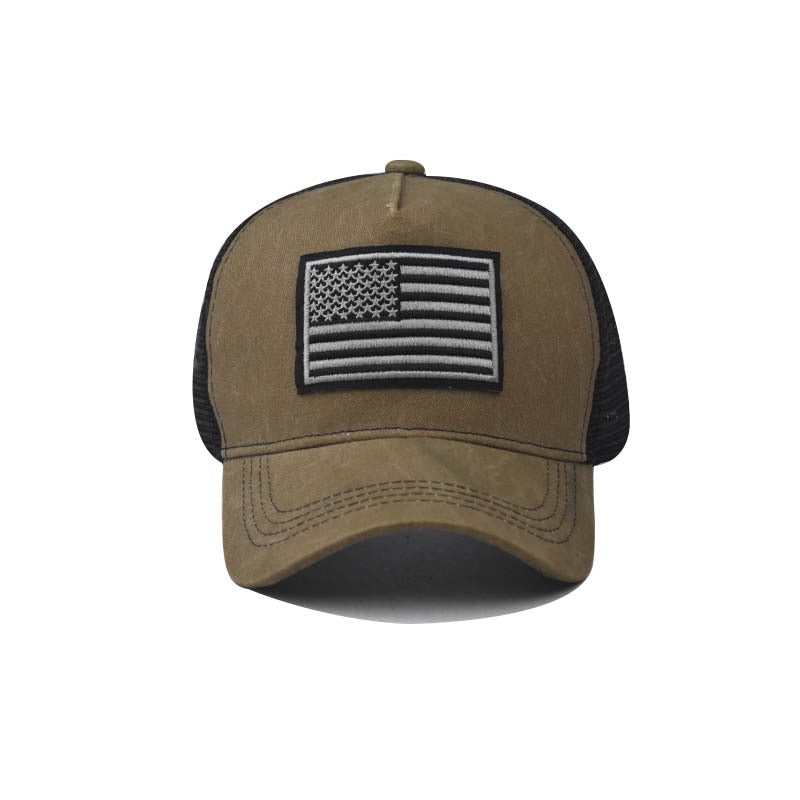 Boné Tático Patriot - Estilo Militar com Bandeira Americana, Feito em Algodão, Ajustável, Ideal para Esportes e Atividades ao Ar Livre