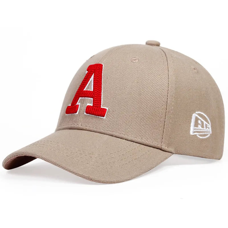 Boné Letra A - Estilo Baseball em Algodão, Ajustável, para Homens e Mulheres, Snapback, Estilo Hip-Hop