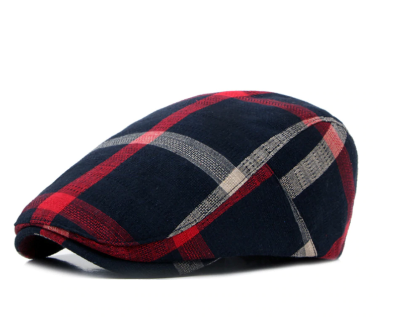 Boina Clássica Estilo Inglaterra Chess - Chapéu de Algodão Unissex Estilo Casual, Estampa Xadrez, Casquette