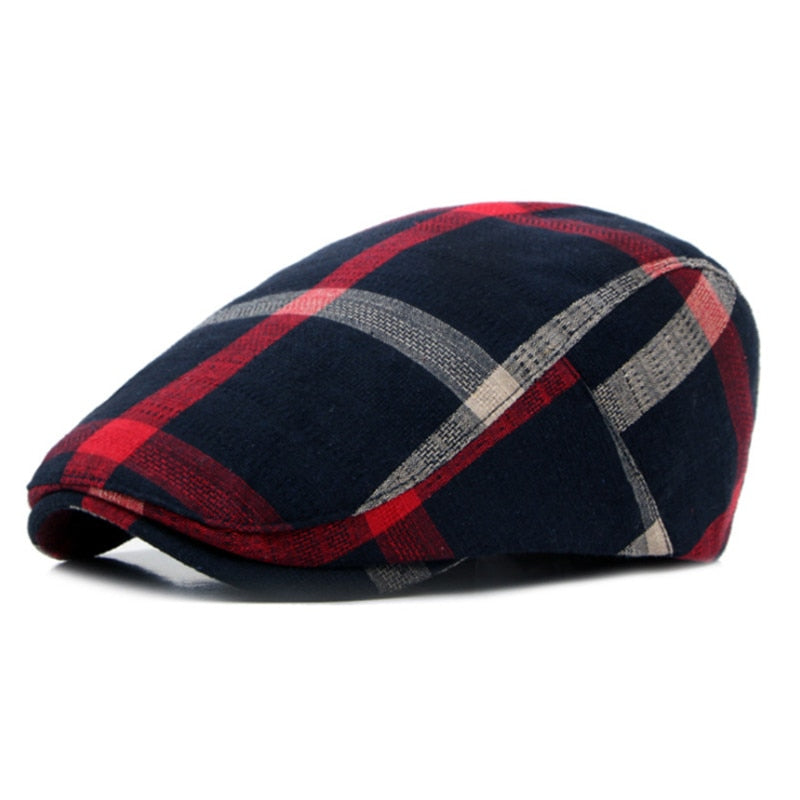 Boina Clássica Estilo Inglaterra Chess - Chapéu de Algodão Unissex Estilo Casual, Estampa Xadrez, Casquette
