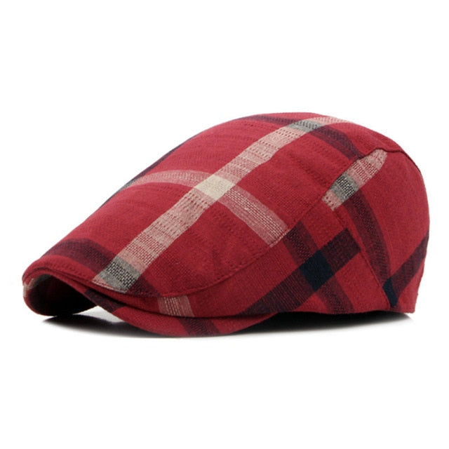 Boina Clássica Estilo Inglaterra Chess - Chapéu de Algodão Unissex Estilo Casual, Estampa Xadrez, Casquette