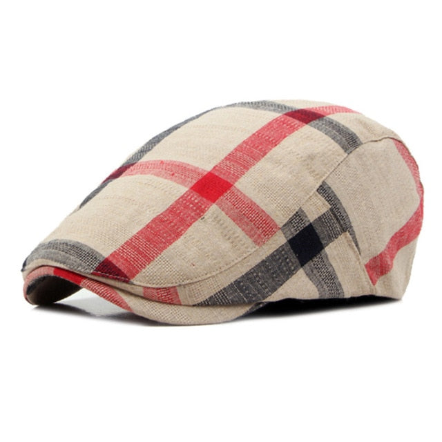 Boina Clássica Estilo Inglaterra Chess - Chapéu de Algodão Unissex Estilo Casual, Estampa Xadrez, Casquette