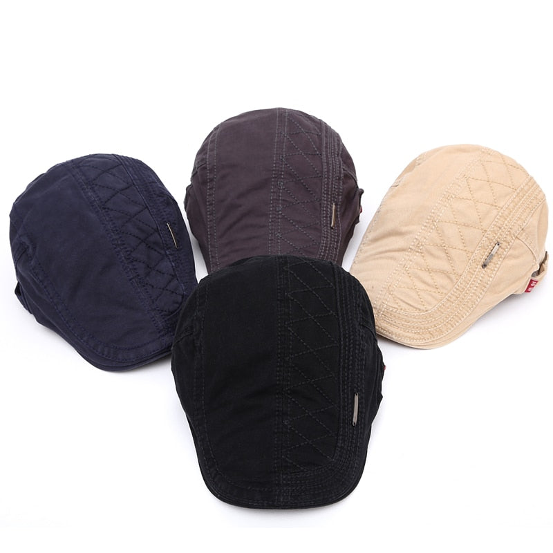 Boina de Algodão Vintage Manager - Chapéu Plano Masculino, Casquette, Estilo Retrô