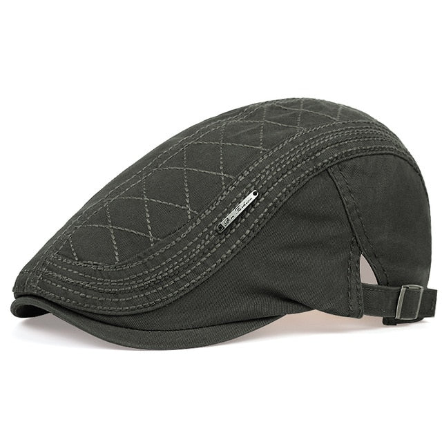Boina de Algodão Vintage Manager - Chapéu Plano Masculino, Casquette, Estilo Retrô