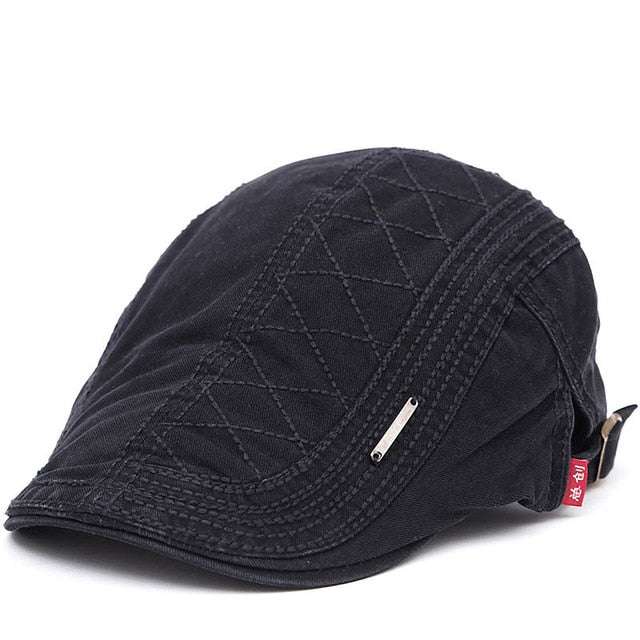 Boina de Algodão Vintage Manager - Chapéu Plano Masculino, Casquette, Estilo Retrô